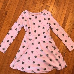 Purple dress with cats